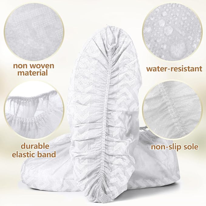 Zhanmai 300 Pack Disposable Shoe Covers Non Slip Disposable Large Foot Booties - Image 3