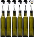 Kingrol 6 Pack 8 oz Glass Olive Oil Dispenser Bottles, Oil and Vinegar Cruets by Kingrol
