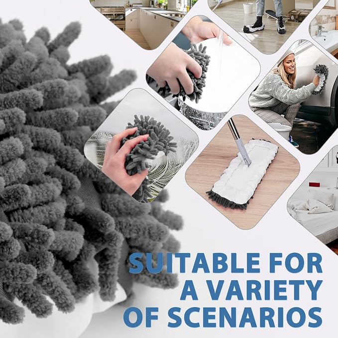 8 Pcs Mop Slippers Socks Floor Cleaning, Microfiber Shoe Covers dust Washable - Image 4