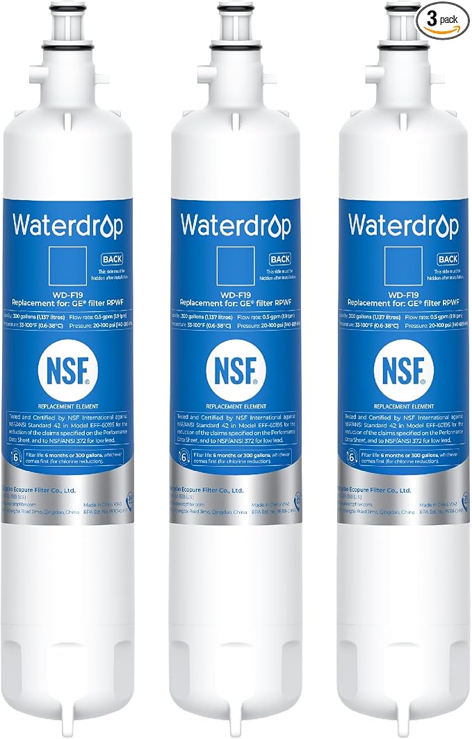 Waterdrop RPWF Refrigerator Water Filter, Replacement by Waterdrop