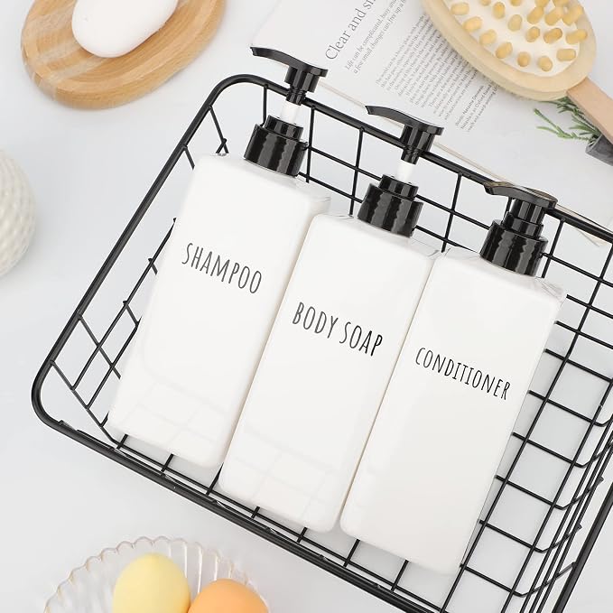 Segbeauty Plastic Soap Dispenser, 500ml Empty Square Pump Press Bottle Shower - Image 7
