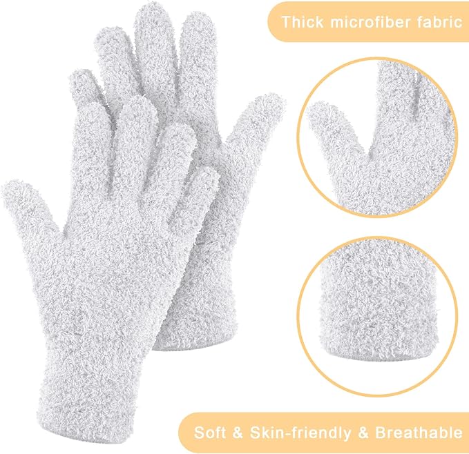 Bencailor 4 Pairs Microfiber Dusting Gloves Washable Reusable Cleaning Gloves - Image 5