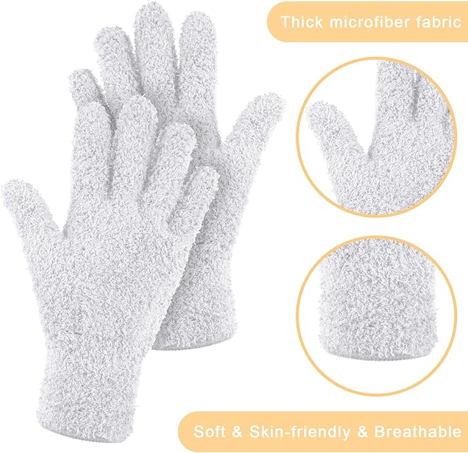 Bencailor 4 Pairs Microfiber Dusting Gloves Washable Reusable Cleaning Gloves - Image 5