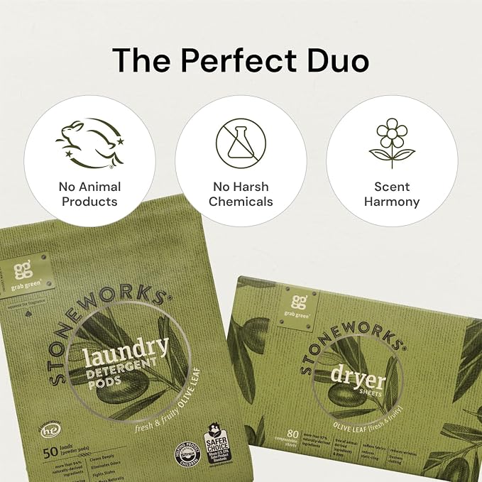 Grab Green Stoneworks Laundry Detergent Pods and Dryer Sheet Bundle, Fragrance - Image 4