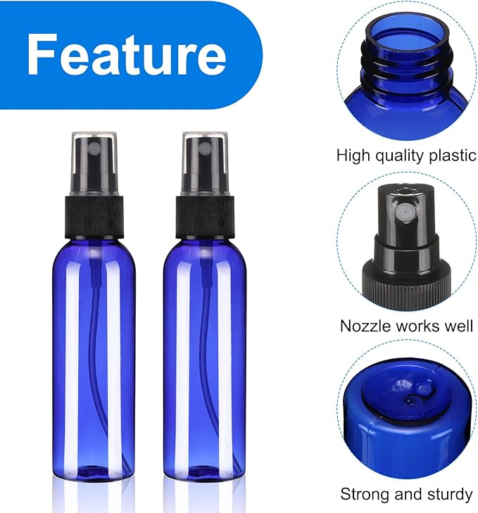 uxcell 100 Pack Spray Bottles, 2 Oz/60ML Reusable Clear Empty Mist Plastic Mini - Image 3
