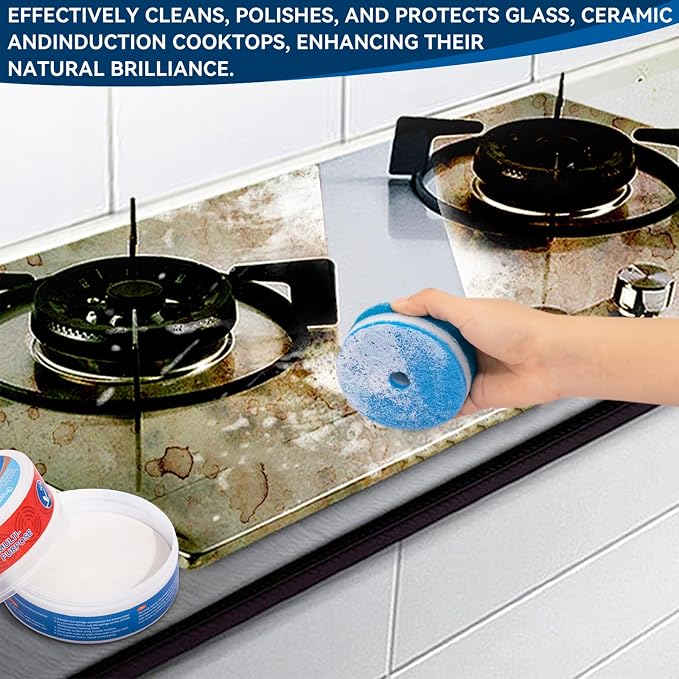 Cooktop Cleaner Paste, Easily Remove Burned-On Food, Grease and Watermarks - Image 5