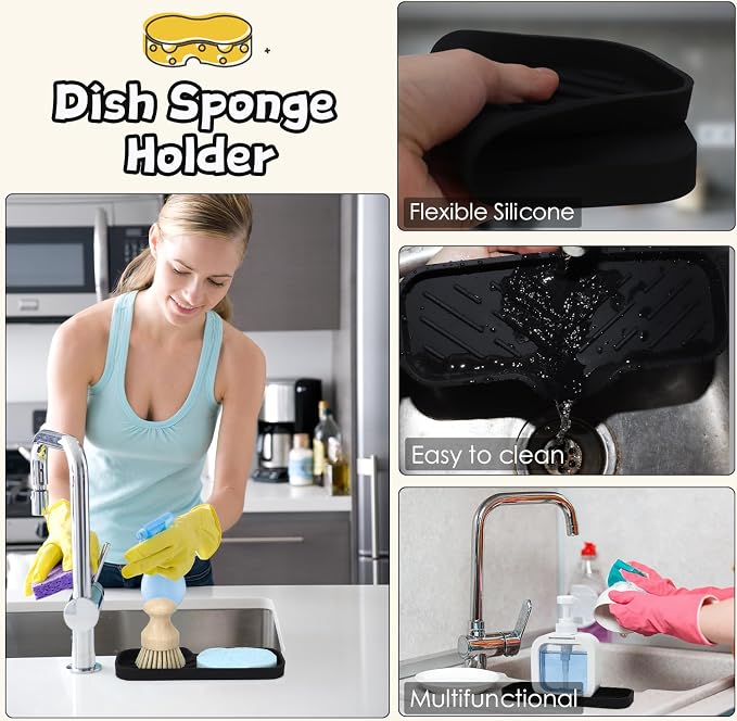 Silicone Bathroom Soap Dishes, Sponge Holder - Image 4