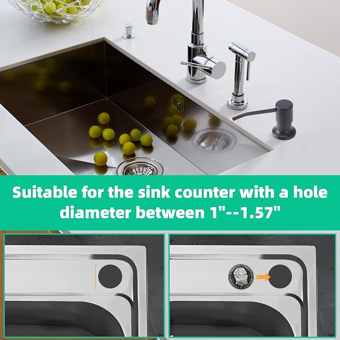 Soap Dispenser for Kitchen Sink, Built in Sink Soap Dispenser, Countertop Soap - Image 4