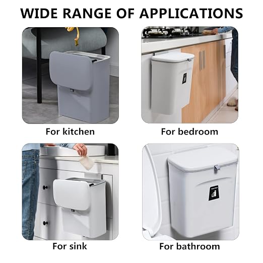 TOPROAD Kitchen Hanging Trash Can, 2.4 Gallon Wall Mounted Counter Waste - Image 6