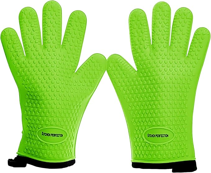KITCHEN PERFECTION S Silicone Smoker Oven Gloves -Extreme Heat Resistant BBQ by Kitchenperfection