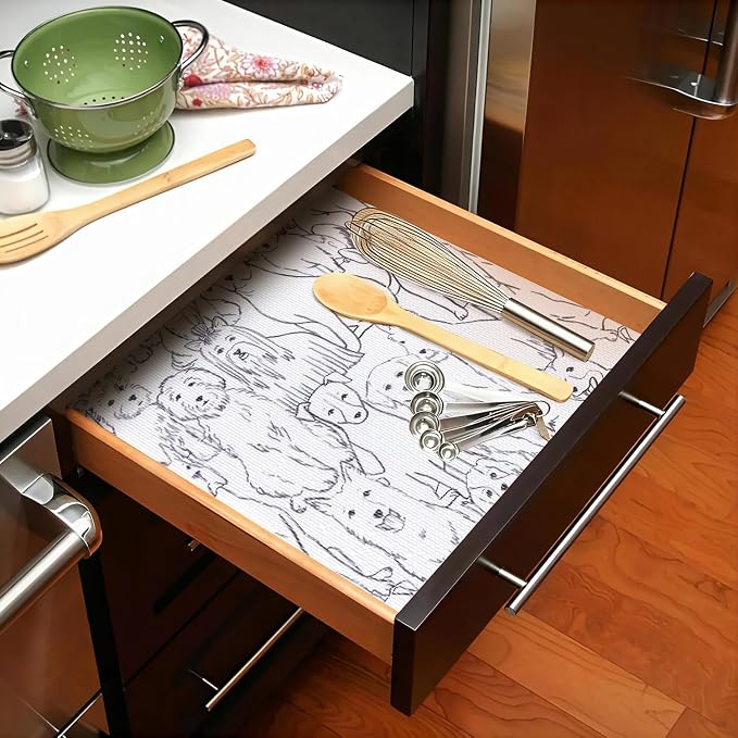 Dog Shelf Liner Non-Adhesive and Strong Non-Slip, Animal Cabinet Drawer Liners - Image 5