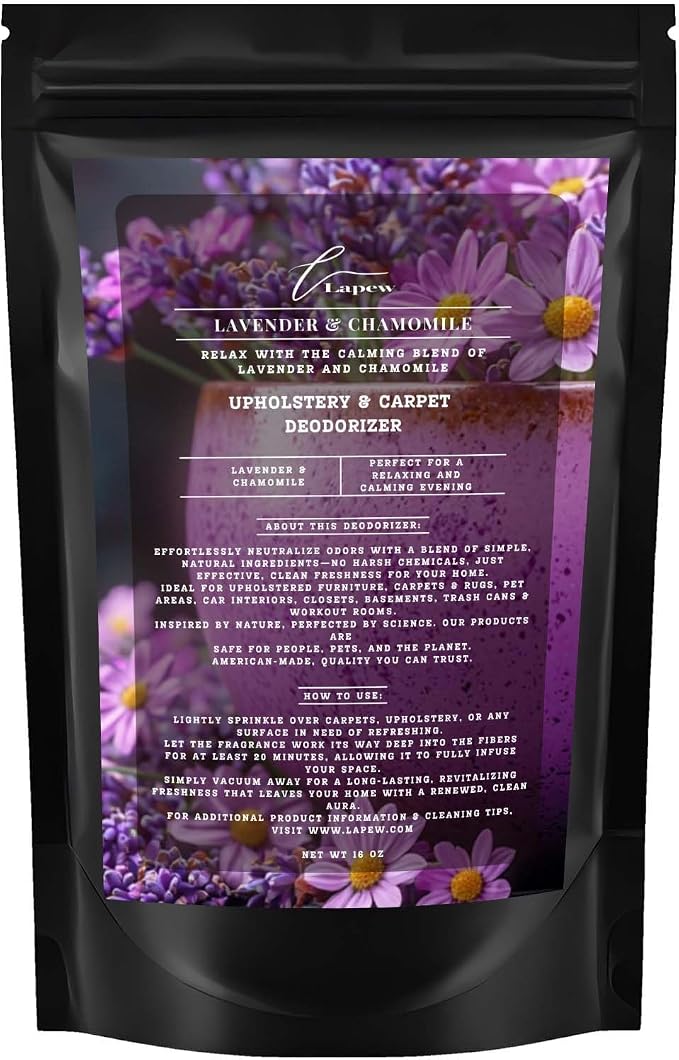 Lavender Chamomile Carpet Freshener Powder: Powerful Odor Eliminator by Lapew
