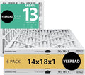 14x18x1 MERV 13 Air Filters, Actual Size: 13.7" x 17.7" x 0.75", Pleated Design by Unknown