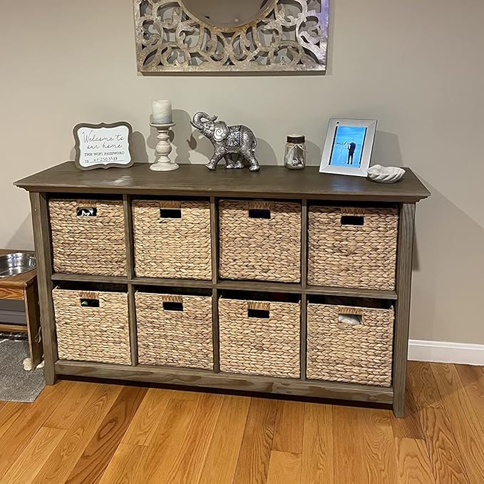 10.5 x 10.5 Storage Cubes – Water Hyacinth Wicker Baskets - Image 3