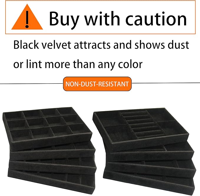 Jewelry Organizer Drawer 8 Set Jewelry Boxes Velvet Jewelry Drawer Organizer - Image 6