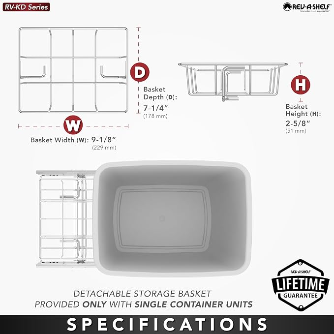 Rev-A-Shelf Pullout Trash Can for Kitchen Cabinets 35 Qt Garbage Waste - Image 5
