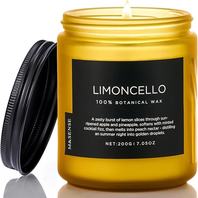 M&SENSE Limocello Summer Scented Candle, 7.05oz 50 Hours Long Lasting Burn Non by MSENSE