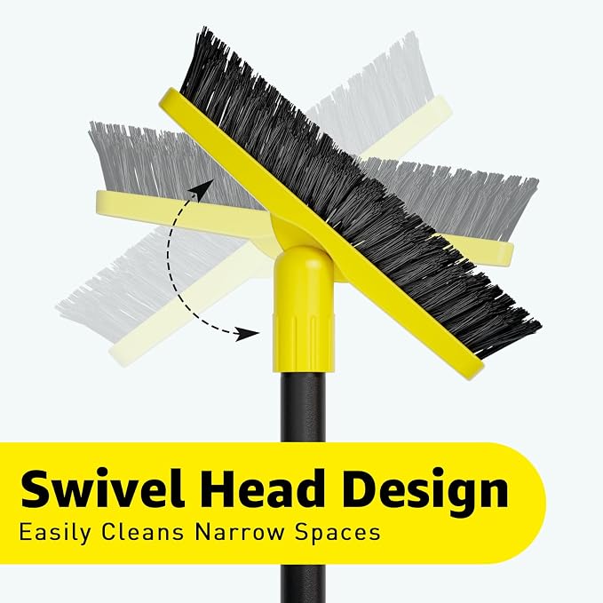 Grout Brush with Long Handle, Rotation Tile Grout Cleaning Tool, Wall Cleaner - Image 5