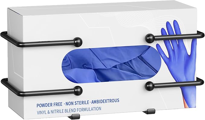 2 Pack Glove Box Dispenser Wall Mount: Black Glove Holder Organizer by niffgaff