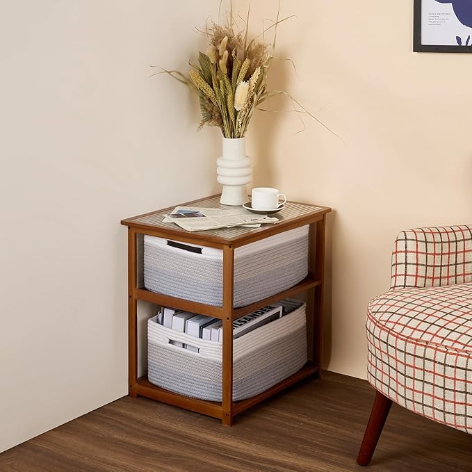 Large Storage Baskets for Organizing, Closet Shelf Baskets for Clothes Blanket - Image 8