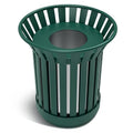 16 Gallon Round Large Outdoor Trash Can, Heavy Duty Metal Slatted Garbage Can by Gaonala