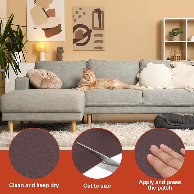 PATIKIL Leather Patches Tape for Furniture, 3.2 x 61 Inch Self Adhesive Vinyl - Image 3