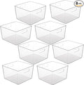 Vtopmart 8 Pack Extra Large Clear Plastic Storage Bins, 11x11 Cube Acrylic by Vtopmart