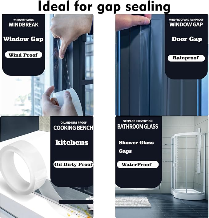 Transparent Window Weather Sealing Tape 3 Inch x 33 FT Weather Stripping - Image 3