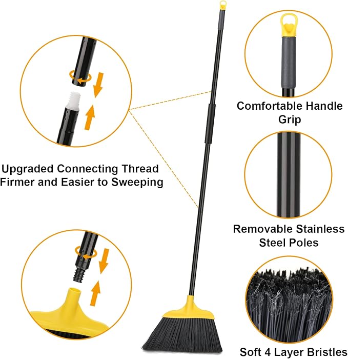Kefanta 3 Pack Outdoor Broom Heavy-Duty Indoor Commercial Brooms 54 Inches - Image 3