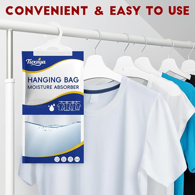 20 Pack Moisture Absorbers Packets, Hanging Closet Dehumidifier Bags, Humidity - Image 6