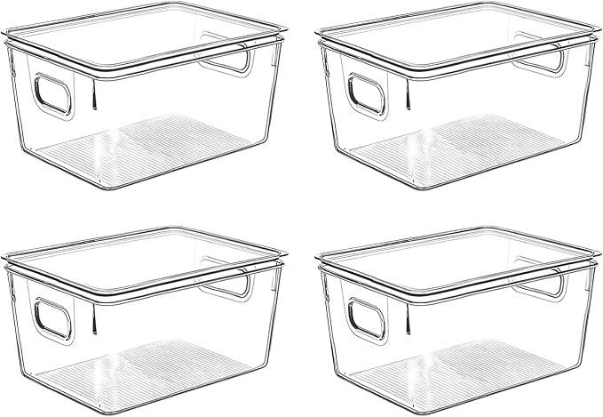 Clear Plastic Storage Bins by CONTROLKITCHEN