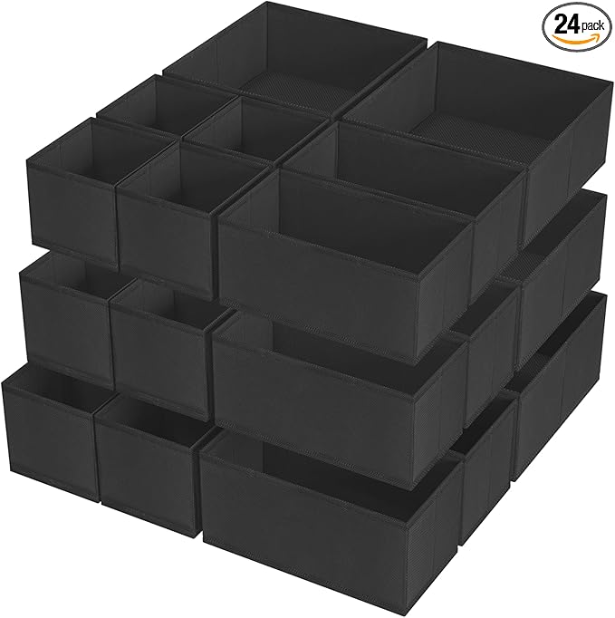 Criusia Drawer Organizer Clothes, 24 Pack Underwear Drawer Organizers, Foldable by Criusia