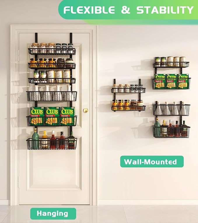 Over The Door Pantry Organizer, Pantry Organization and Storage, 6-Tier Deep - Image 6