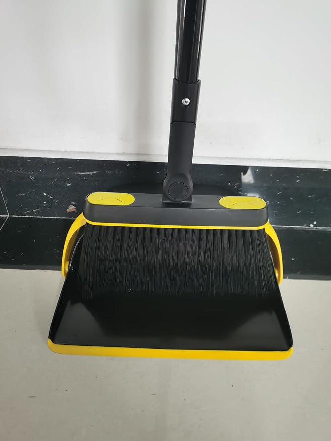 JEHONN Broom and Dust Pan, 54.3 inches Long Handle Swivel Brush, Upright - Image 12