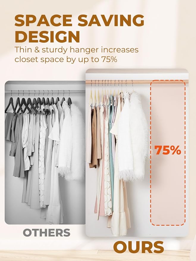 HOUSE DAY Velvet Skirt Hangers 12 Pack, Space Saving Slim Shorts Hanger - Image 6