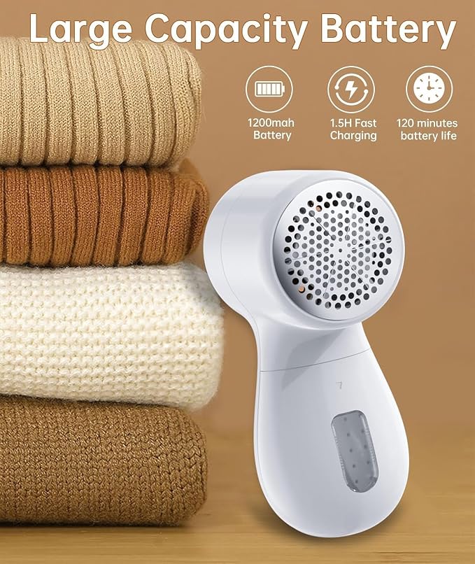 Rechargeable Fabric Shaver, Lint Remover, 3-Speed Sweater Shaver - Image 4