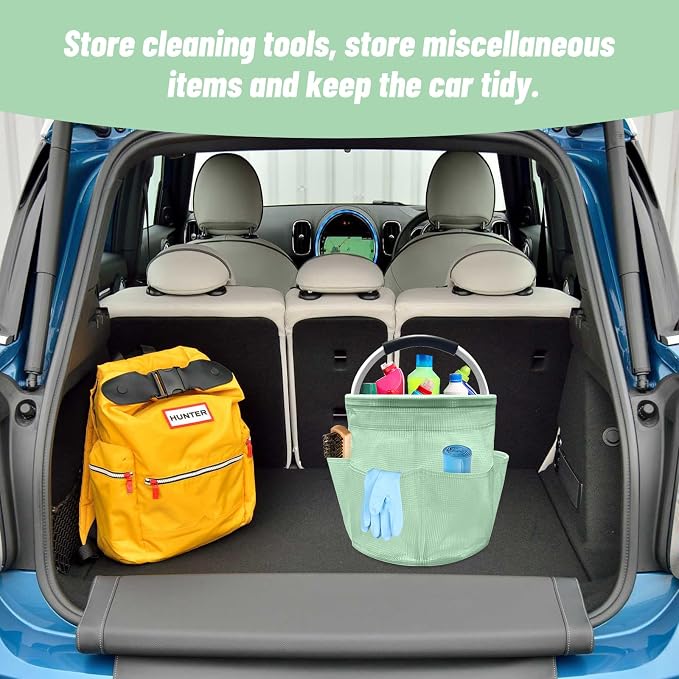 Qivine 17L Cleaning Caddy with Handle, Cleaning Supply Caddy Foldable Tool Bag - Image 5
