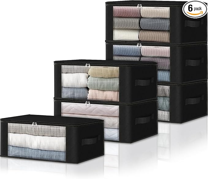 HomeHacks 6-Pack Clothes Organizer Storage Bags Foldable Storage Box by HomeHacks