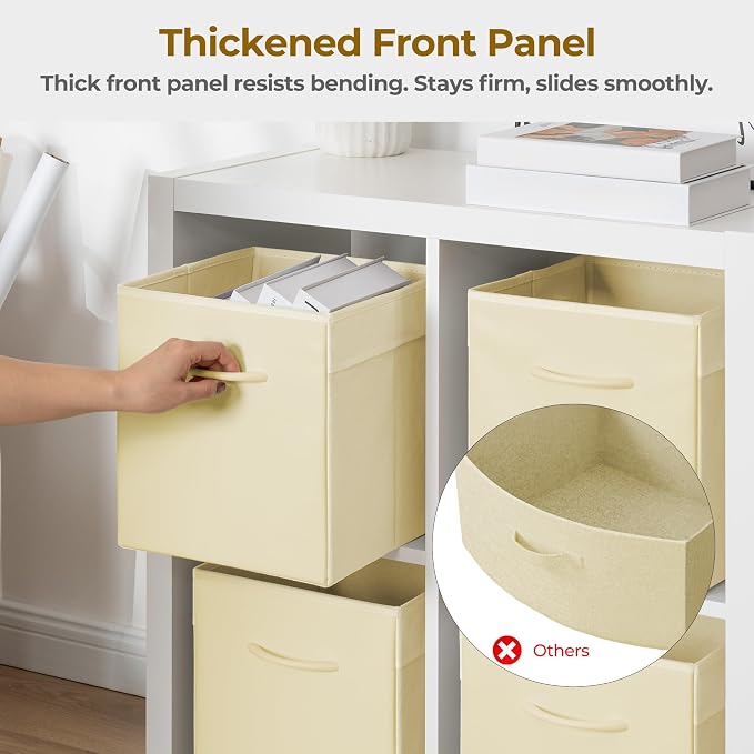 StorageWorks Beige Storage Cubes, 11 Inch Cube Storage Bins - Image 3