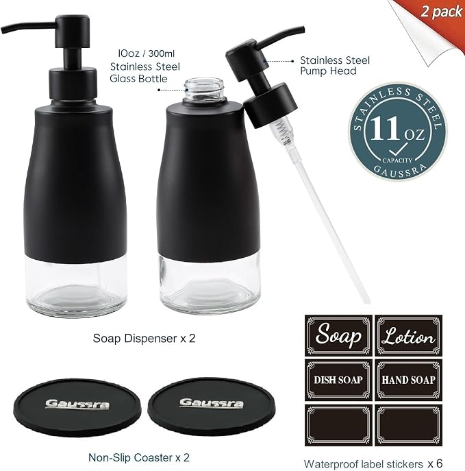 Gaussra Black Soap Dispenser - Image 3