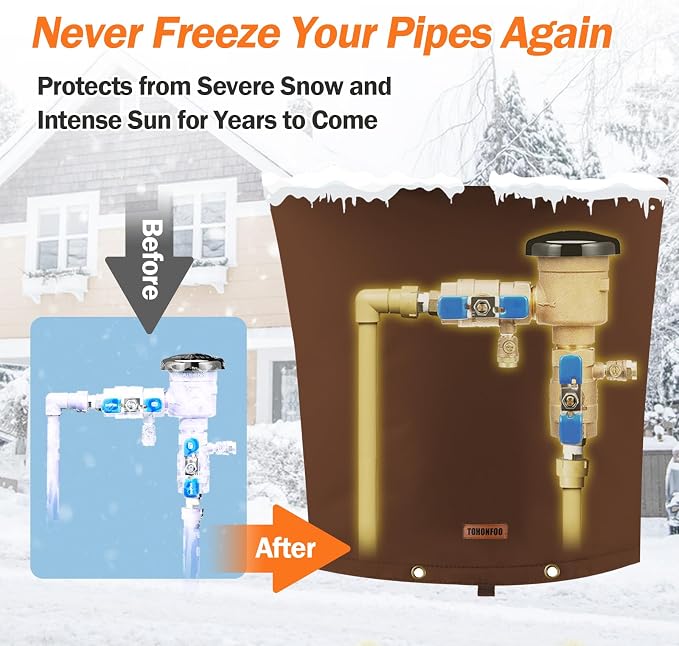 TOHONFOO Backflow Preventer Pipe Insulation Cover - Image 3