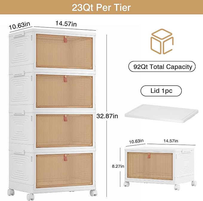 VECELO 3 Tier Storage Bins - Image 2