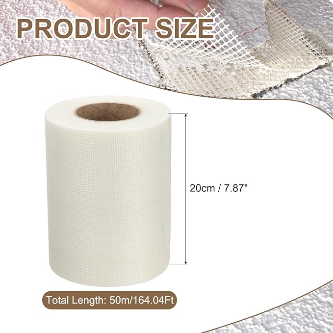 PATIKIL Drywall Repair Mesh Tape, 8 inch x 164 ft Fiberglass Repair Patch - Image 2