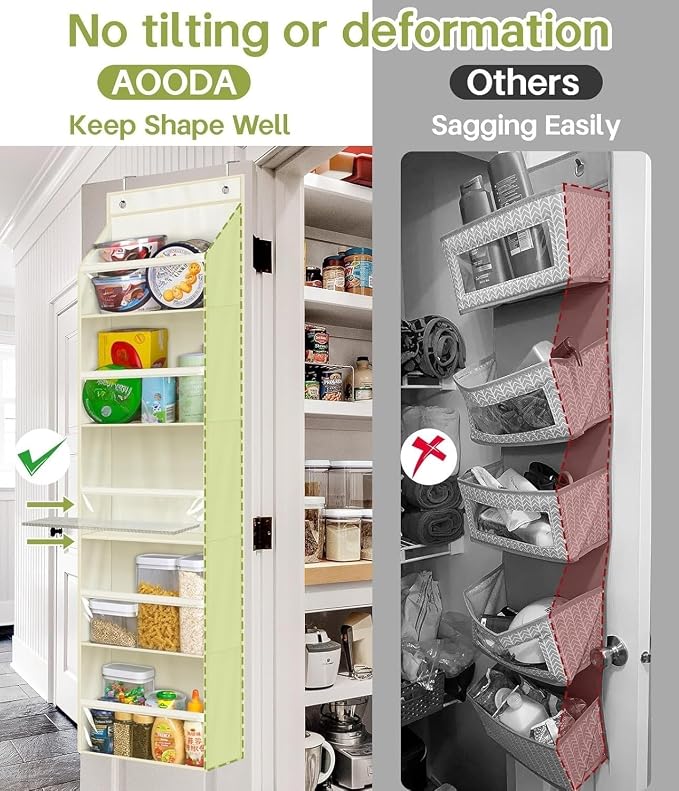 AOODA 2 Pack Over the Door Organizer, Large Capacity Closet Door Hanging - Image 3