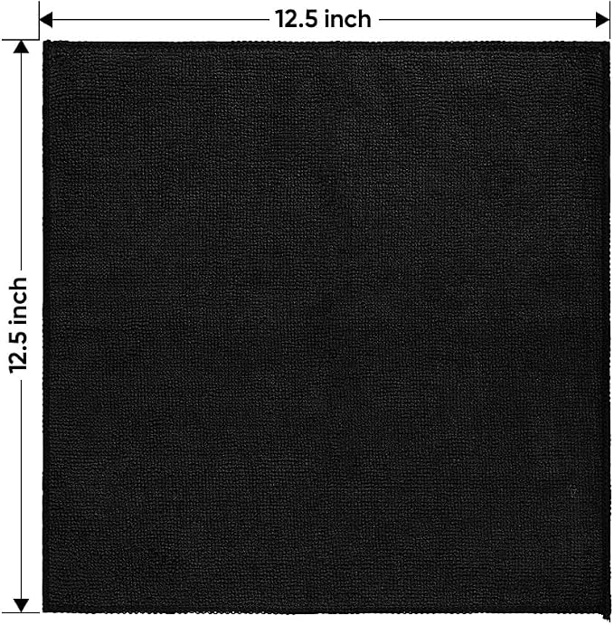 HOMEXCEL Black Microfiber Cleaning Cloth 12 Pack, 12.5 x 12.5 inch Microfiber - Image 7