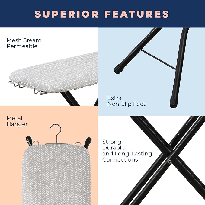Ironing Board with Iron Rest, Iron Board with 3 Layers Extra Thick Cover - Image 2