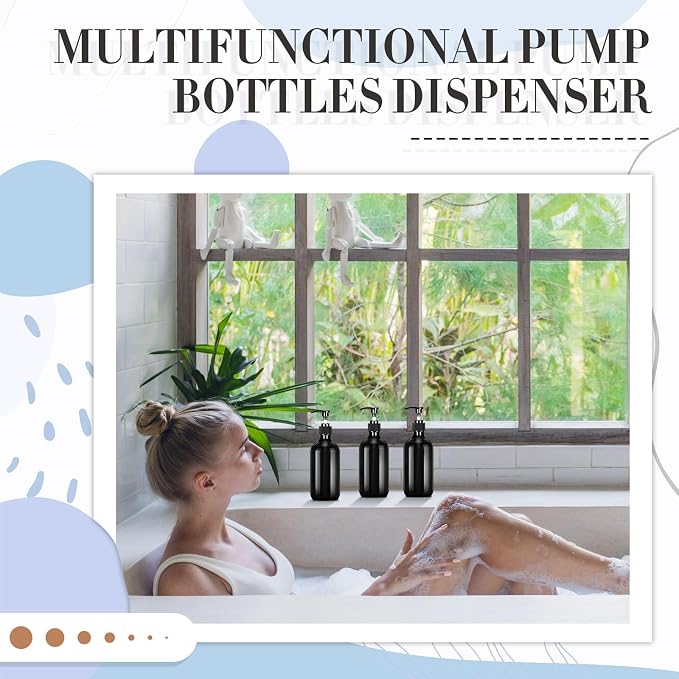 Tessco for you 12 Pack Black Soap Dispenser Empty Plastic Pump Bottles - Image 7