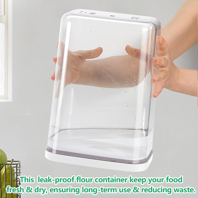 Airtight Flour Rice Storage Container - 6 Qt | 11 Lbs Crystal-Clear Plastic - Image 6