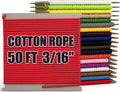 PerkHomy 500lb Cotton Rope 3/16" 50 ft Multi Purpose Utility Diamond Braided by PerkHomy