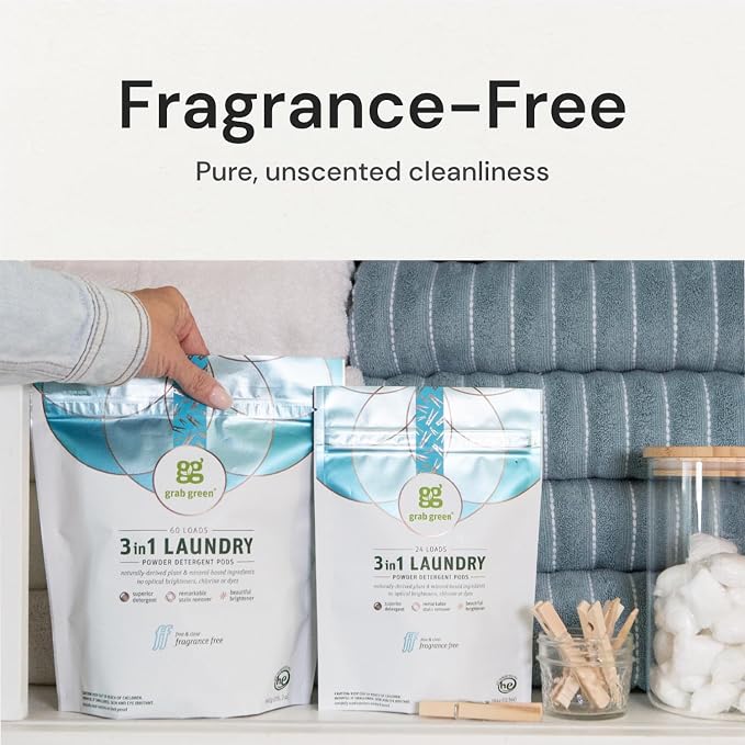 Grab Green 3-in-1 Laundry Detergent Pods, Fragrance Free, Plant and Mineral - Image 3